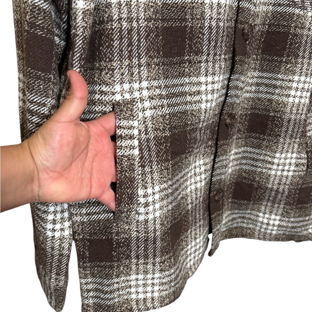 DISTORTION Men's Brown Plaid Casual Button Down Shirt,Size M,NWT - Picture 8 of 8